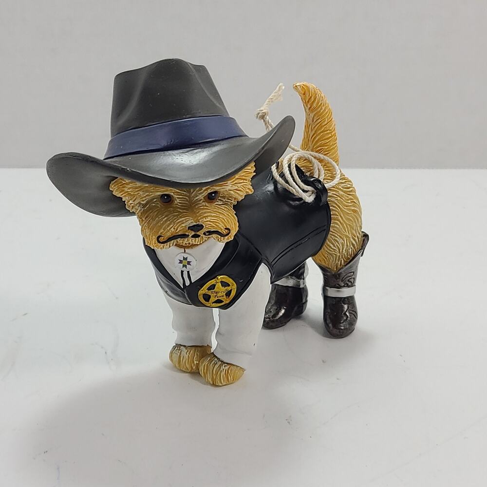Hamilton Spurs ‘N Furs Yorkie Cowboys Sher-ruff Paws Sheriff Dog Figure 5"